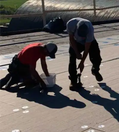 A & G Roofing team member on the job