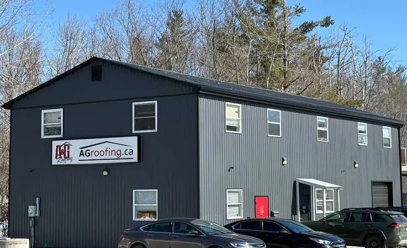 The A & G Roofing shop in Severn, Ontario